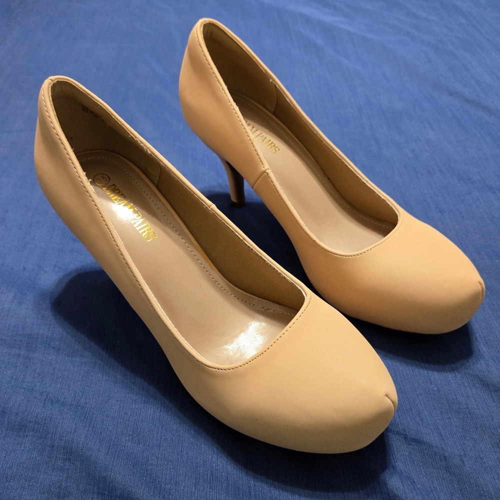 Dream Pairs Tiffanny Pumps Women 9.5 Nude‎ Excellent Platform Stiletto AAA5HBCV